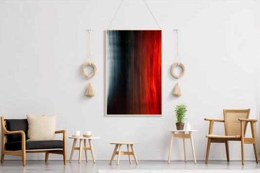 Straight Black and White Brush Lines Abstract Wall Art - beink online art store