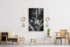 Black Rock Electric Guitar Wall Art