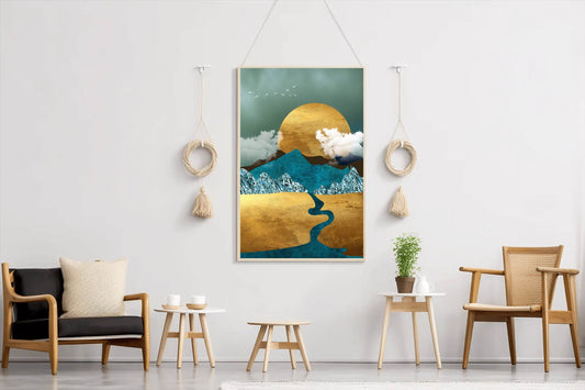 Wanderlust Golden Path Modern Wall Art - beink online art store