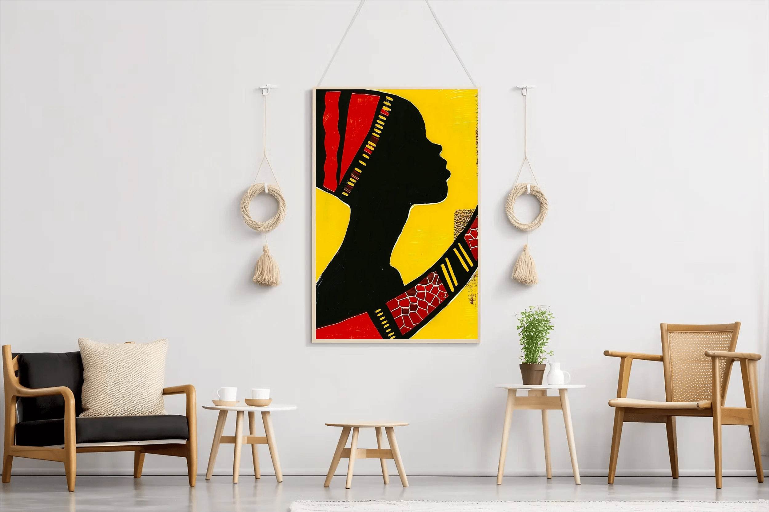 Gold Black Woman Wall Art - beink online art store