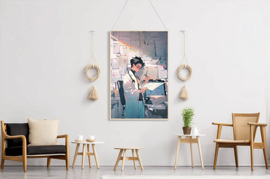 Rendering of Anime Doctor at Job Anime Wall Art - beink online art store