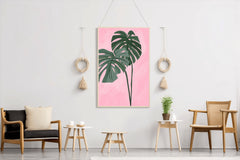 Monstera Deliciosa Plant Drawing Wall Art