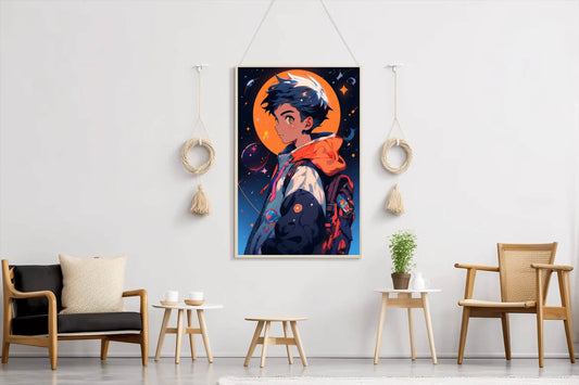 Anime Boy with Backpack Wall Art - beink online art store