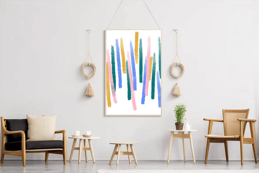 Colored Cylindrical Lines Wall Art - beink online art store