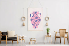 Pink And Blue Vase With Handle Wall Art