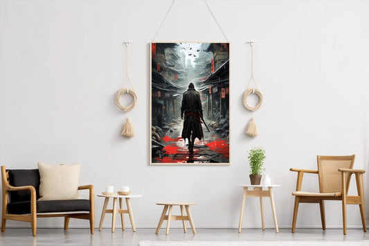 Full Shot Ninja Wearing equipment Anime Wall Art - beink online art store