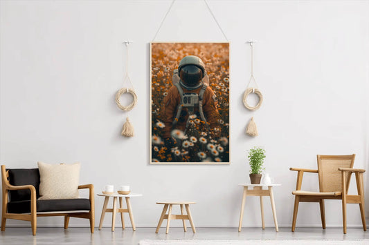 Lying In Flowers Astronaut Artwork - beink online art store