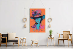 Painting Of A Woman With A Brimmed Hat Wall Art