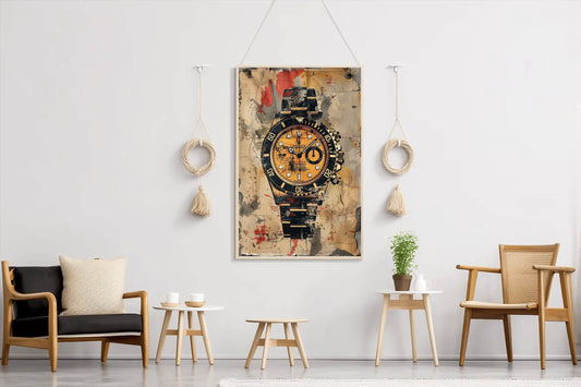 Watercolor Painting of Rolex Watch Wall Art - beink online art store