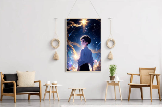 Portrait of Anime character with Stars Anime Wall Art - beink online art store