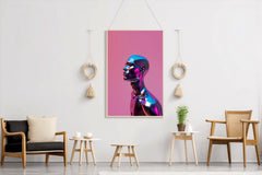 Metallic Human Head Wall Art