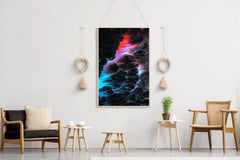 Dark Color Night View on Brush Strokes Abstract Wall Art