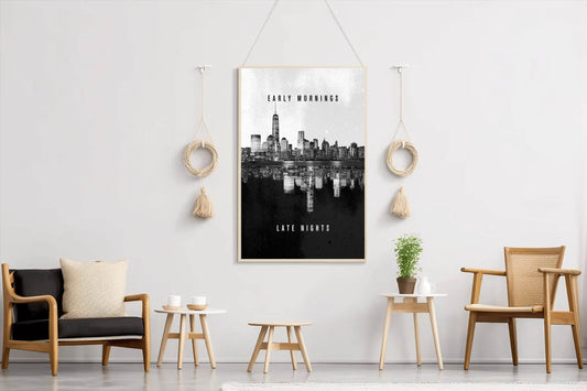 Early Morning Late Nights Inspirational Wall Art - beink online art store