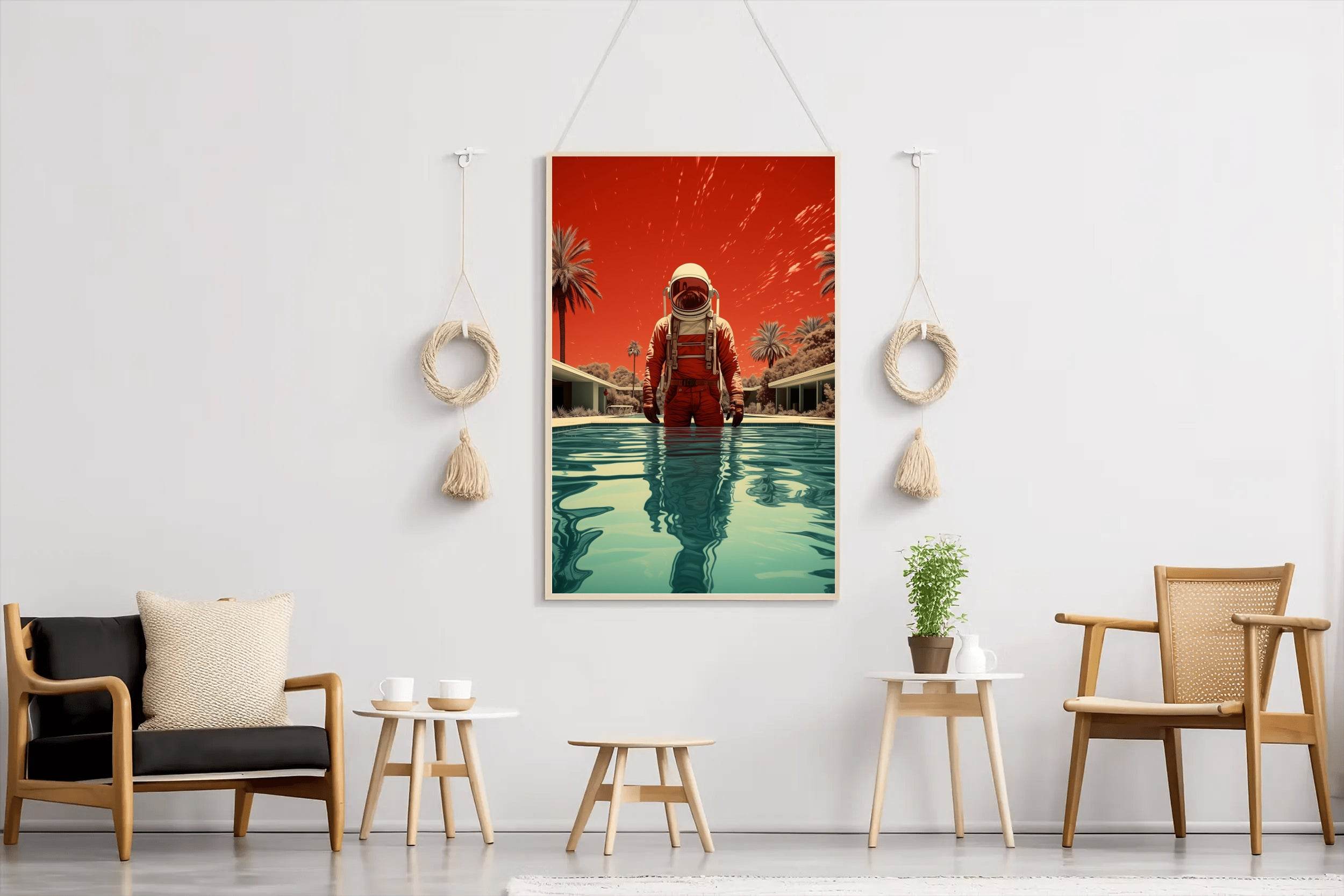 Astronaut Diving in orange suits Wall Art - beink online art store