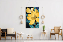 Golden Bloom Modern Wall Art