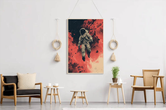 Abstract Lonely Astronaut in Space Artwork - beink online art store