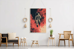 Abstract Lonely Astronaut in Space Artwork