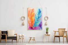 Painting Colored Feathers Wall Art