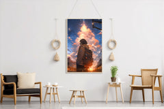 Anime landscape of Person Traveling Anime Wall  Art