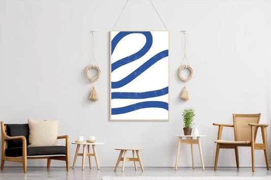 Blue Spiral Llines Wall Art - beink online art store