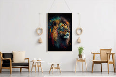 Painting of Volcanic Lion Head Wall Art