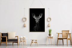 White-Tailed Deer Black & White Wall Art