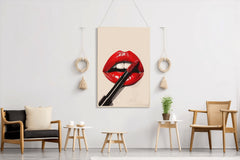 Red Lipstick On The Lips Wall Art