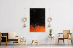 Orange glow night sky with stars wall art