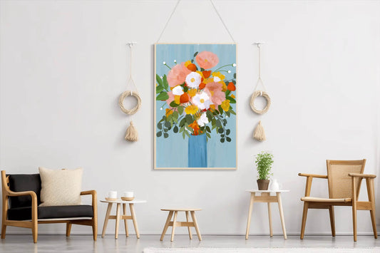 Painting Beautiful Flowers in A Vase Wall Art - beink online art store