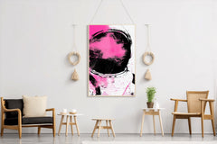 Astronaut Pink Minimalist Modern Abstract Wall Art - beink online art store