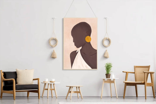 Portrait of A Black Woman With Earrings Wall Art - beink online art store