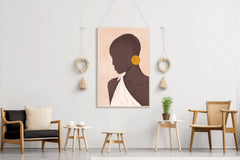 Portrait of A Black Woman With Earrings Wall Art