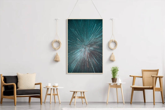 Splash of Hyperspace Lines Abstract Wall Art - beink online art store