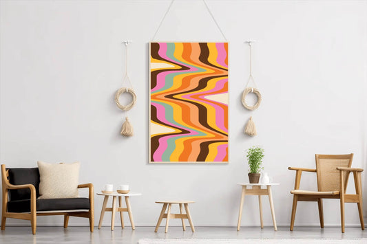 Colored Broken Line Drawing Art - beink online art store