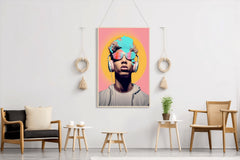 Hey DJ Headphones Wall Art