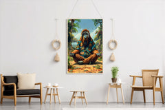 Digital Painting of an Ape Meditating Wall Art