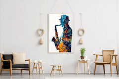 African Male Saxophonist Wall Art