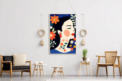 A Painting Of a Woman Decorated With Flowers - beink online art store