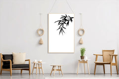 Bamboo Leaves Black & White Wall Art