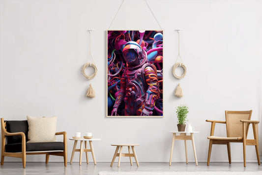 Pink Astronaut fantasy background Wall Art - beink online art store