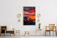 Black Camaro Sunset Wall Art