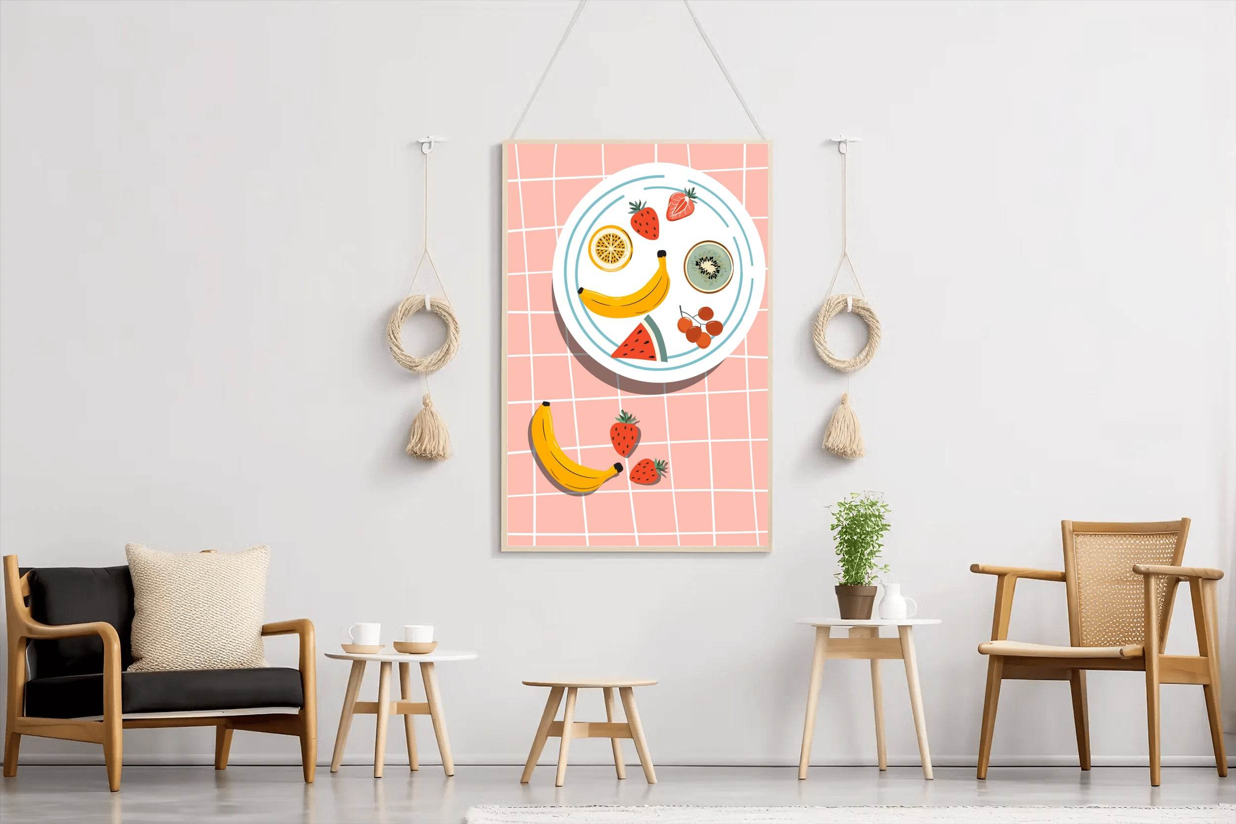 Painting a Plate Full of Fruit Wall Art - beink online art store