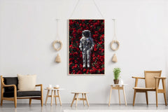 Astronaut Laying in a Bed of Roses Digital Artwork