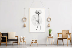 Vintage Lotus Black & White Wall Art