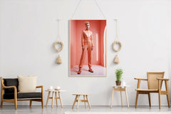 Lady Gaga Light Orange Dress Wall Art