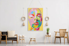 Colorful Face Painting Of Woman Wall Art