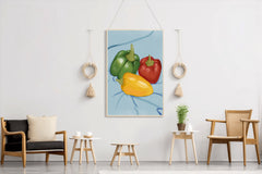 Colored Bell Pepper Painting Wall Art