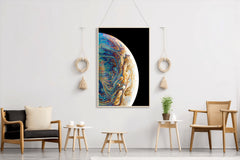 Multicolor Planet Fluid Painting Abstract Wall Art