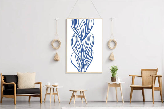 Blue Lines of Women's Hairstyles Wall Art - beink online art store