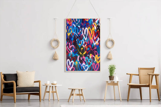 Multicolor Heartshape Background Wall Art - beink online art store